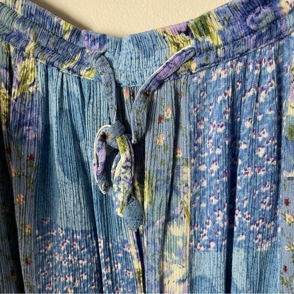 [Orvis] Blue Patchwork Printed Elastic Drawstring… - image 3